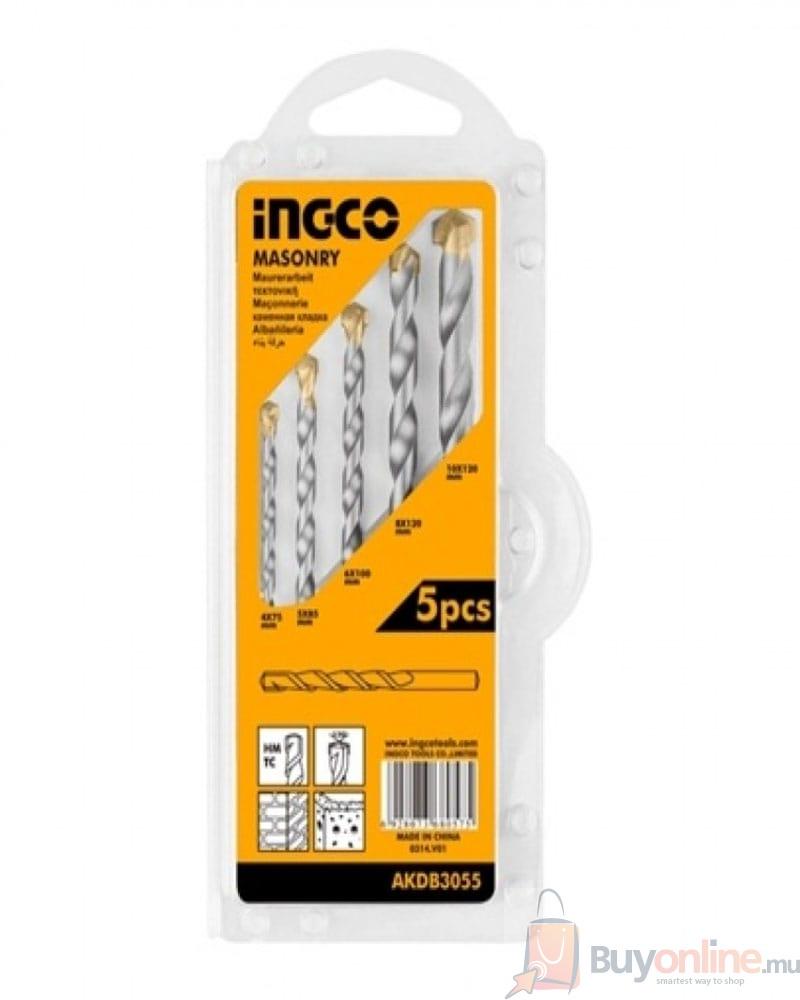 AKDB3055-INGCO-5-PCS-MASONRY-DRILL-BITS-SET-Buy-online-in-Mauritius-min INGCO 5 PCS MASONRY DRILL BITS SET - Image 1