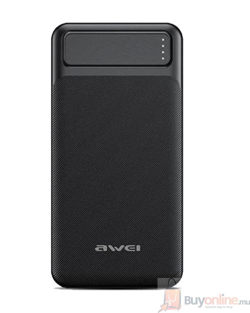 AWEI-P5k10000-mAh-Power-Bank-Buy-Online-in-Mauritius-3 AWEI P5K Portable Power Bank 10000mAh Powerbank Dual USB A Type c Micro Dual input Fast Charge Powerbank - Image 1