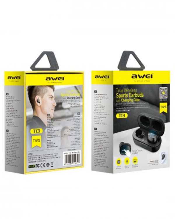 AWEI T13 True Wireless Bluetooth-compatible Earbuds Bass In-Ear Mini Capsule Touch Contorl With Mic HiFi Stereo Gaming Earbuds - Image 3