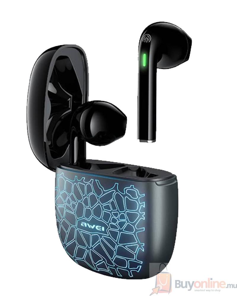 AWEI-T28Pro-Wireless-Supports-Earbudst-Buy-Online-in-Mauritius-1 AWEI T28 Pro RGB In-ear TWS Bass Low Latency Wireless Earphones Bluetooth-Compatible 5.1 With Mic - Image 1