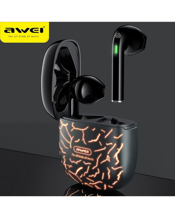 AWEI T28 Pro RGB In-ear TWS Bass Low Latency Wireless Earphones Bluetooth-Compatible 5.1 With Mic - Image 2