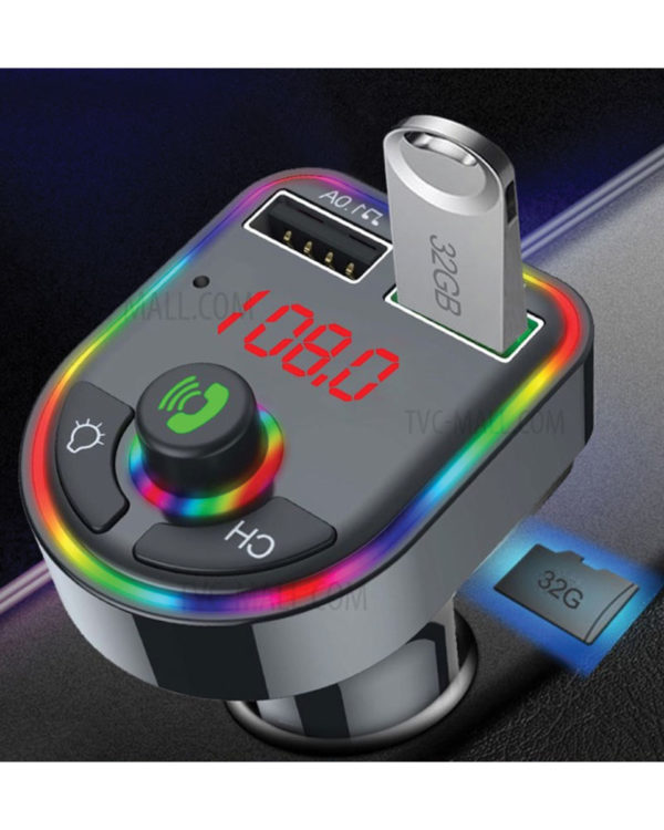 F6 Bluetooth 5.0 FM Transmitter Car Kit MP3 Player Wireless Handsfree Audio Receiver 3.1A Dual USB Fast Car Charger - Image 11