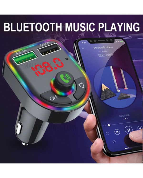 F6 Bluetooth 5.0 FM Transmitter Car Kit MP3 Player Wireless Handsfree Audio Receiver 3.1A Dual USB Fast Car Charger - Image 5