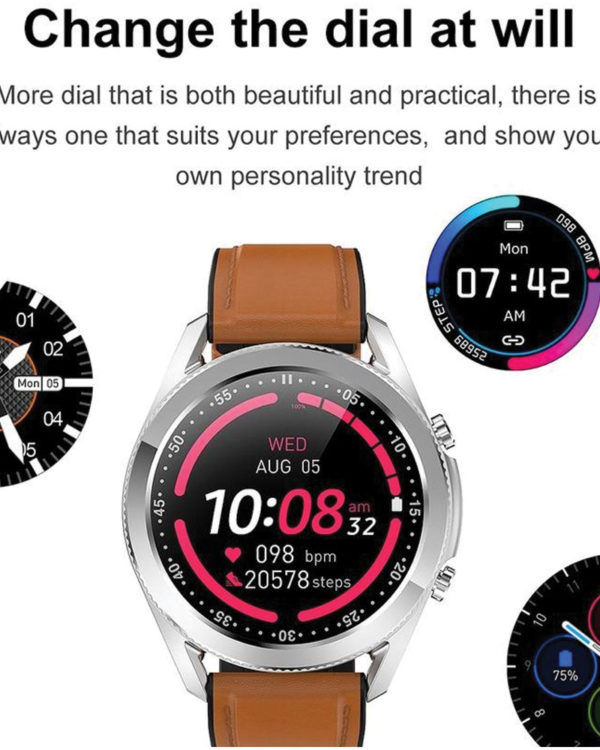 G33 Sports Smart Watch 1.3 inch Full Touch Screen Men Bluetooth Call Heart Rate Blood Pressure Monitoring - Image 7
