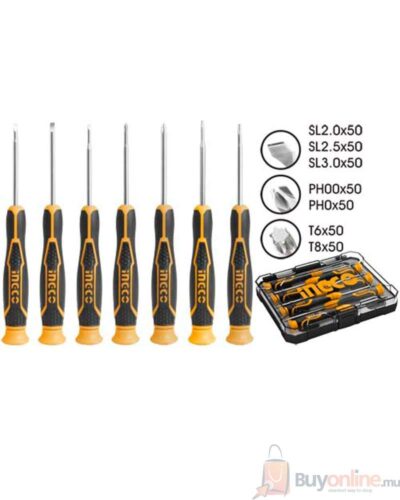 HKSD0718 INGCO 7PCS PRECISION SCREWDRIVER SER Buy online in Mauritius min - BuyOnline.mu - Smartest way to shop - BuyOnline.mu - buy online