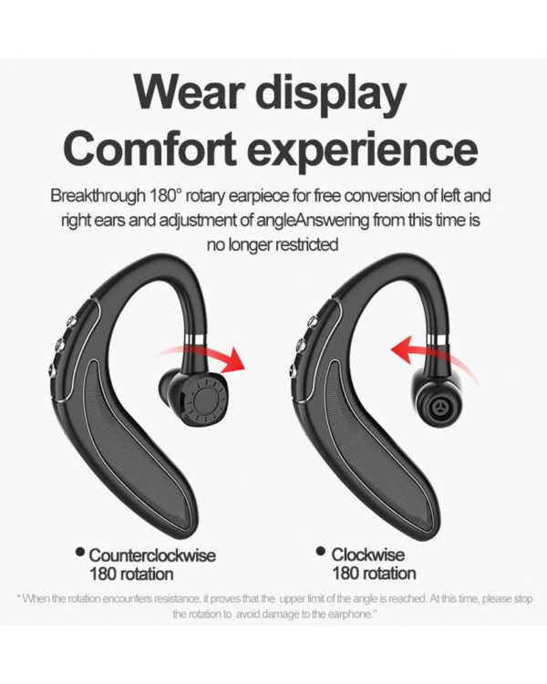 HMB-18 Single Ear Earhook Blue Communication Solution 5.0 Bluetooth Headset Business Car Sports Long Life Big Battery - Image 2