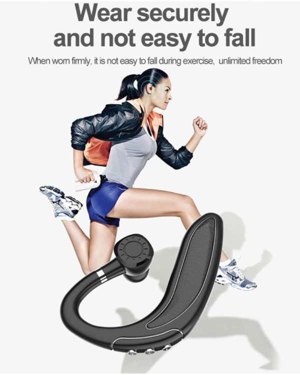 HMB-18 Single Ear Earhook Blue Communication Solution 5.0 Bluetooth Headset Business Car Sports Long Life Big Battery - Image 5