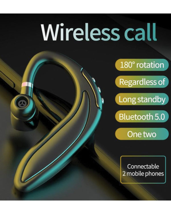 HMB-18 Single Ear Earhook Blue Communication Solution 5.0 Bluetooth Headset Business Car Sports Long Life Big Battery - Image 10