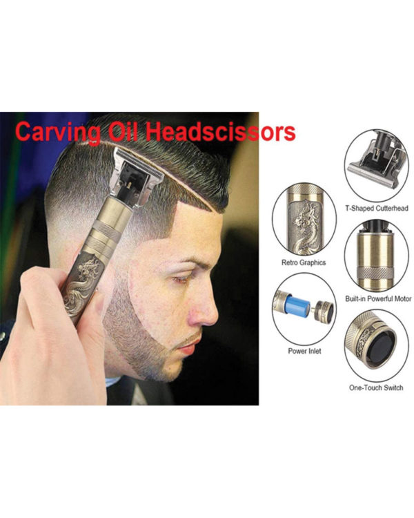 Hair Trimmer Clipper Golden Haircut Baldheaded Hair Cutting Machine Men Barber USB Ceramic Beard Cutter Styling Tool - Image 3
