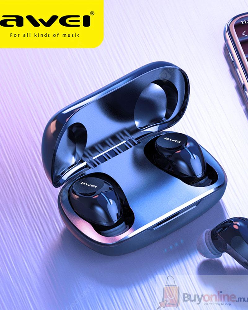 Original-Awei-T20-TWS-Bluetooth-Earphones-5.0-Wireless-Waterproof-Touch-Mini-Earbuds-01 Awei T20 Touch Water Resistant TWS Earphones with Microphone and Charging Base IPX4 Bluetooth 5.0 - Image 1