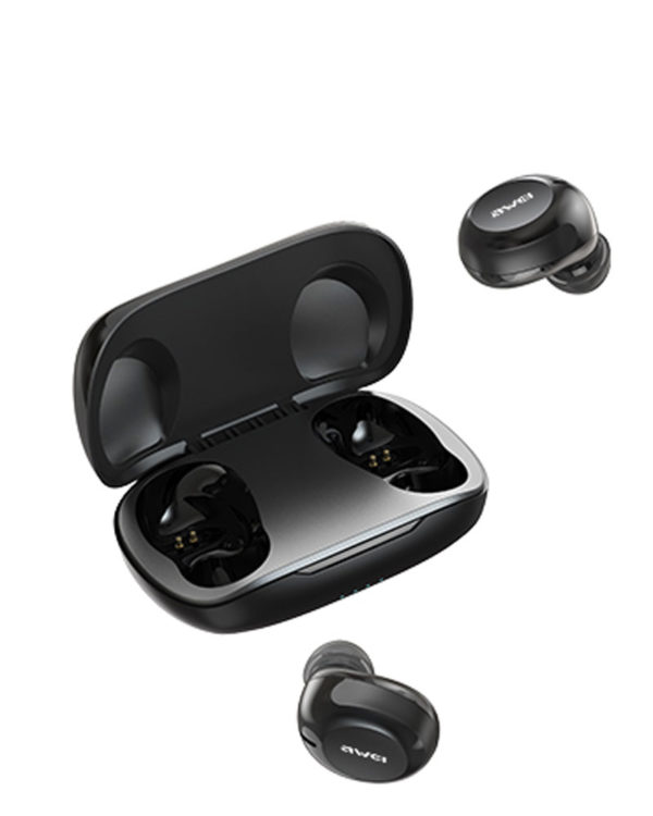 Awei T20 Touch Water Resistant TWS Earphones with Microphone and Charging Base IPX4 Bluetooth 5.0 - Image 3