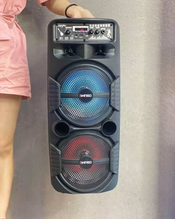 QS-222 multi function double 8inch outdoor wireless speaker with led screen with usb - Image 4