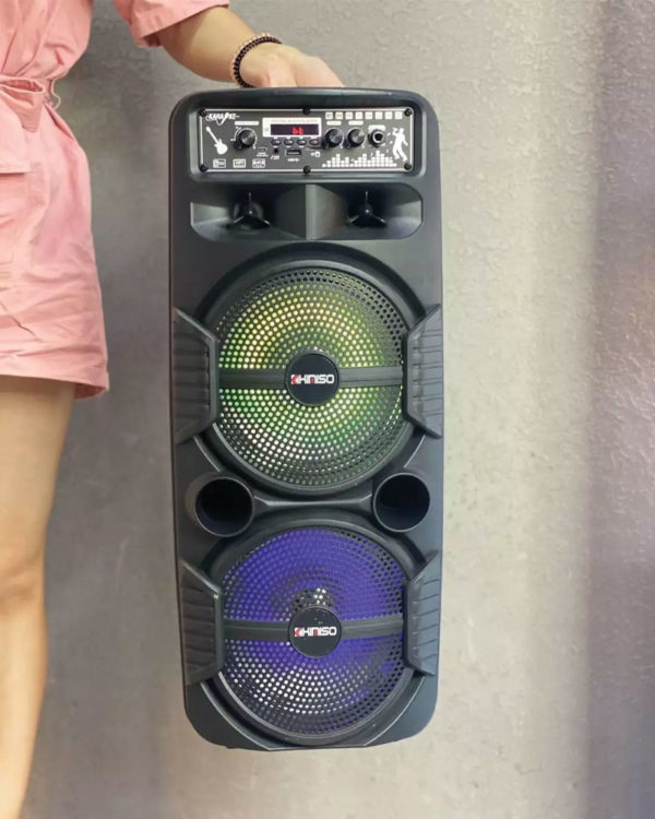 QS-222 multi function double 8inch outdoor wireless speaker with led screen with usb - Image 3