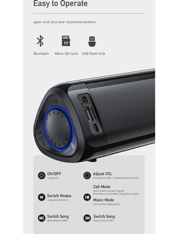 Awei Y333 Portable Bluetooth-compatible Speaker Waterproof TWS HiFi Heavy Bass Stereo Sound Wireless Speake - Image 5