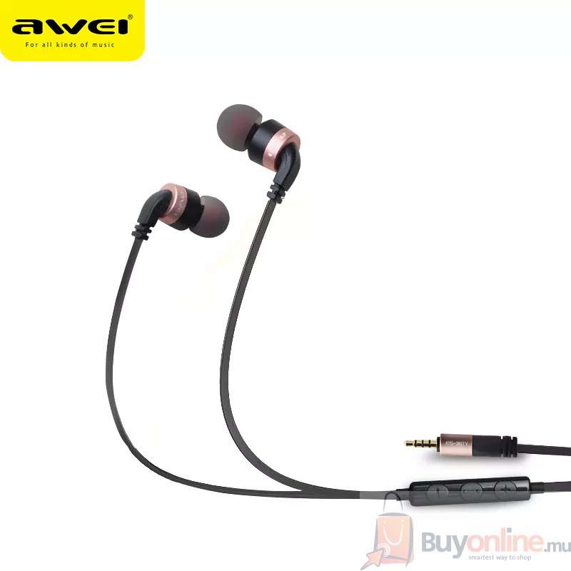 image 2022 01 25 212230 - Awei ES-30TY In-ear Earphones Stereo Wired HiFi Stereo Super Bass with Microphone - BuyOnline.mu - AWEI,ES30TY,Earphone,Stereo