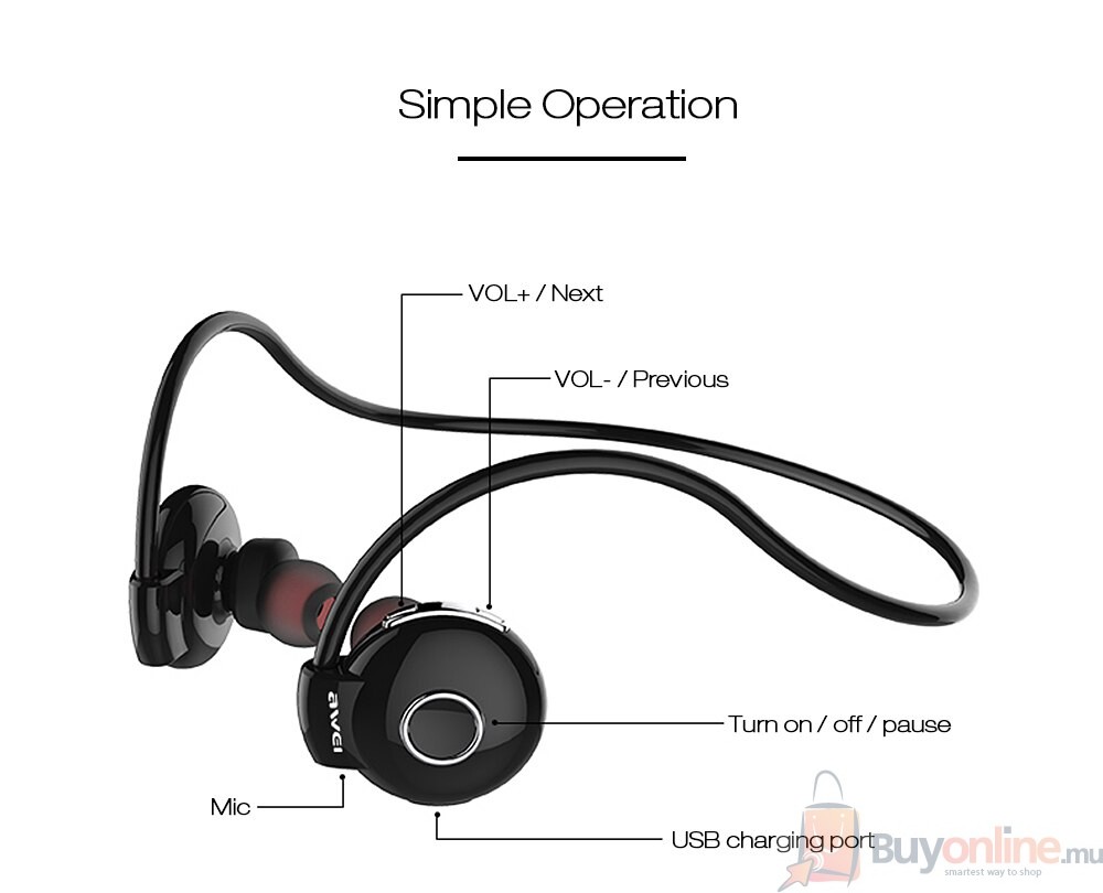 image 2022 01 25 233510 - Awei A845BL Bluetooth Headphone Wireless Stereo Music Sport Headset Noise Cancelling Handsfree - BuyOnline.mu - AWEI,Bluetooth headphone,A845BL