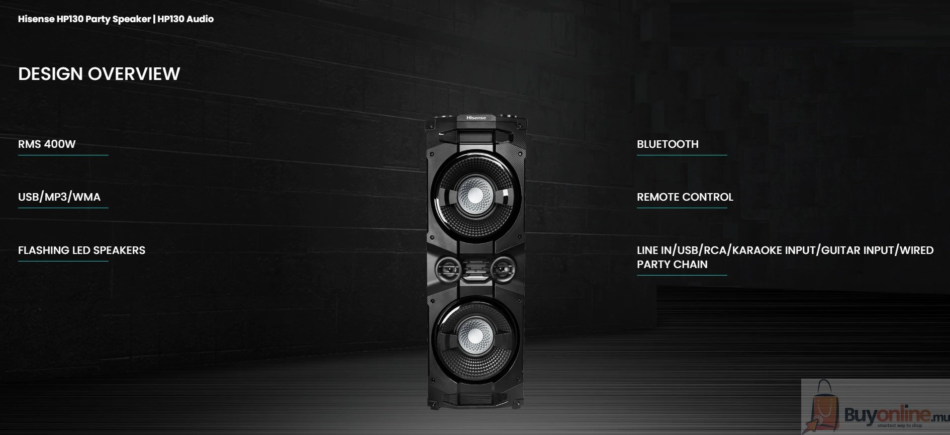 image 2022 05 19 160714082 - HISENSE 2.0 400W PARTY SPEAKER - BuyOnline.mu -