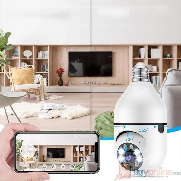 E27 BULB PTZ 360 Rotate Auto Tracking Panoramic Camera - Image 4