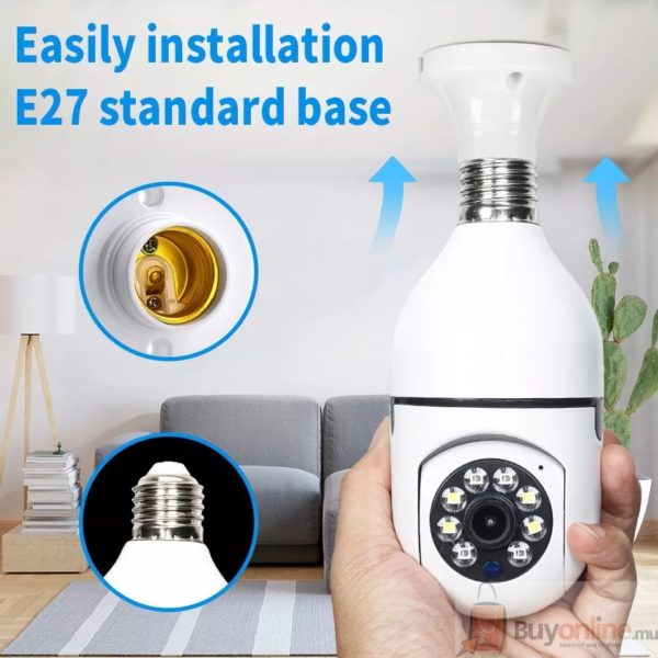 E27 BULB PTZ 360 Rotate Auto Tracking Panoramic Camera - Image 9
