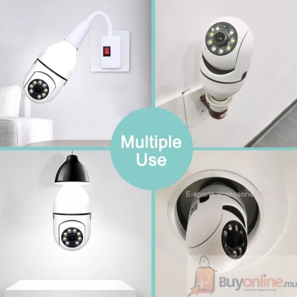 E27 BULB PTZ 360 Rotate Auto Tracking Panoramic Camera - Image 7