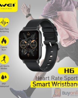Awei H6 Smart Watch 1.69 Inch Fitness Build In Blood Pressure Health Care Analysis Sport and Sleep Data Fast Magnetic Charging