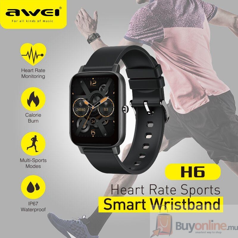 image_2022-06-02_095010287 Awei H6 Smart Watch 1.69 Inch Fitness Build In Blood Pressure Health Care Analysis Sport and Sleep Data Fast Magnetic Charging - Image 1