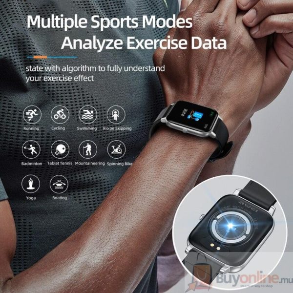 Awei H6 Smart Watch 1.69 Inch Fitness Build In Blood Pressure Health Care Analysis Sport and Sleep Data Fast Magnetic Charging - Image 3