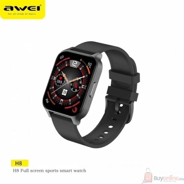 Awei H8 Full Screen Waterproof Sport Smart Watch for Fitness Tracker / Heart Rate Analysis / Body Temperature Detection - Image 5