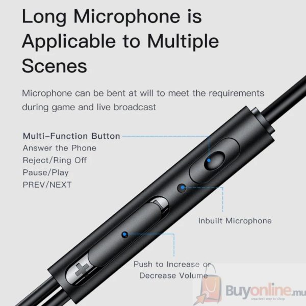 AWEI ES-180i In-ear Gaming Earphones 3.5mm Plug With Microphone For Phone ,Computer, Video Game Stereo HD Clean Voice - Image 4