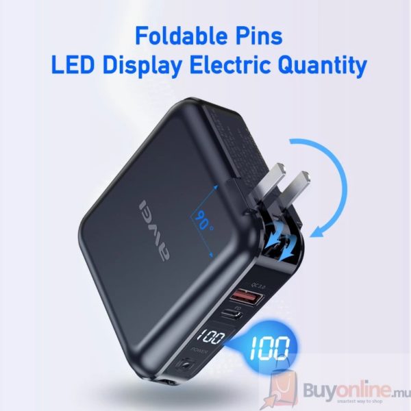 AWEI P48K Power Bank 15000mAh With Phone Charging Cables 4 in 1 Multifunction - Image 3