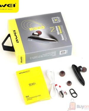 AWEI N1 Wireless Bluetooth - compatible Earphone Earbuds Business in-Ear Headset With Mic Hand free Earphones For iPhone Android