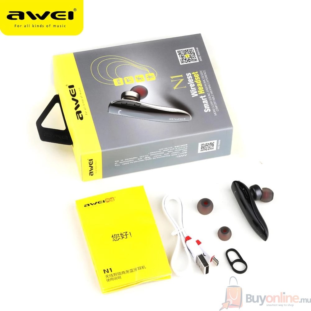 AWEI N1 Wireless Bluetooth - compatible Earphone Earbuds Business in-Ear Headset With Mic Hand free Earphones For iPhone Android AWEI N1 Wireless Bluetooth - compatible Earphone Earbuds Business in-Ear Headset With Mic Hand free Earphones For iPhone Android