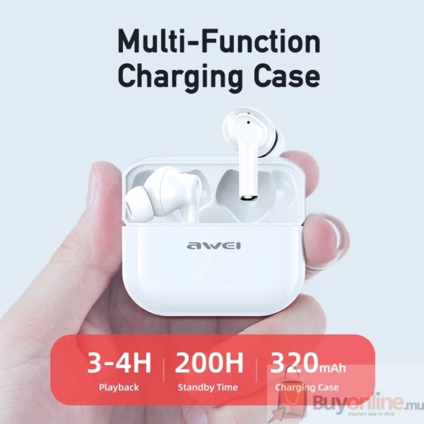 AWEI TA1 TWS Wireless 5.0 ANC Earbuds Noise Reduction HD Stereo ENC Clear Call Sound Handsfree Quick Charge type-C For iPhone