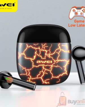 AWEI T28 Pro RGB In-ear TWS Bass Low Latency Wireless Earphones Bluetooth-Compatible 5.1 With Mic For