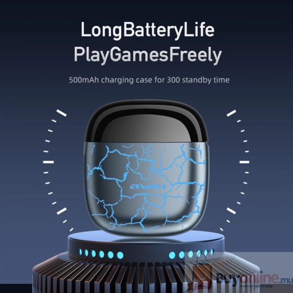 AWEI T28 Pro RGB In-ear TWS Bass Low Latency Wireless Earphones Bluetooth-Compatible 5.1 With Mic For