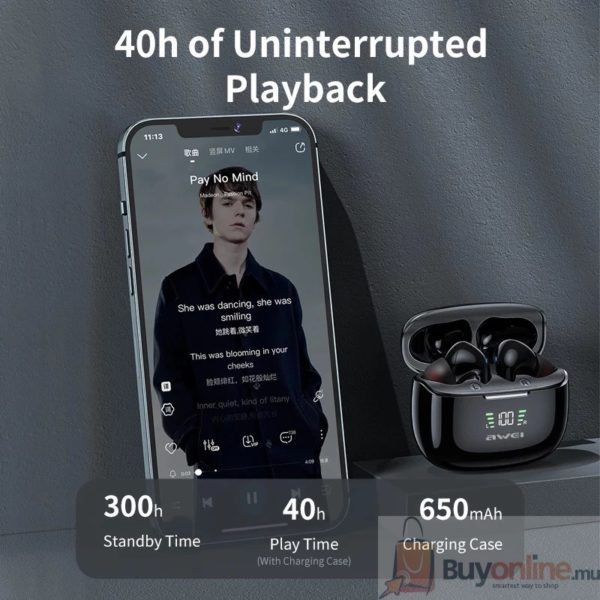 Awei TA8 wireless earphones earbuds Bluetooth earphone headset With Microphones charging case Waterproof gamer sport buds