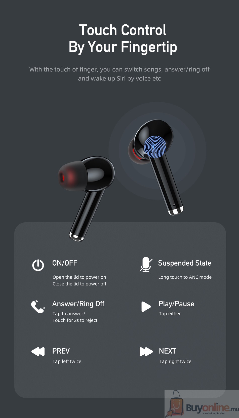 image 2022 06 11 232804485 - Awei TA8 wireless earphones earbuds Bluetooth earphone headset With Microphones charging case Waterproof gamer sport buds - BuyOnline.mu - AWEI TA,Earbuds