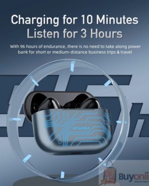 AWEI T29 Pro RGB Game TWS Bluetooth Earphones In-ear Touch Control Waterproof IP67 Type-C Quick Charge With Microphone For Phone