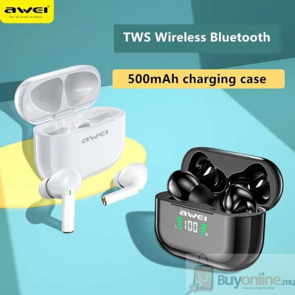 Awei T29P TWS Bluetooth Earphones With Microphones wireless earbuds 500mAh charging case gamer - Image 5
