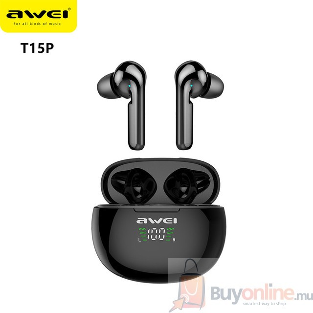 Awei T15P wireless earphones earbuds Bluetooth earphone headset With Microphones charging case Waterproof gamer sport buds Awei T15P wireless earphones earbuds Bluetooth earphone headset With Microphones charging case Waterproof gamer sport buds