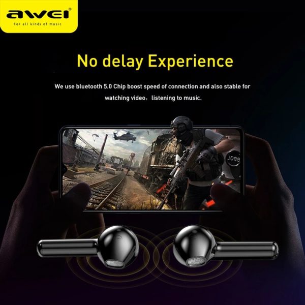 AWEI T26 TWS Wireless Earbuds Bluetooth-compatible Earphone in Ear With Dual Mic Stereo Sound HiFi Bass Headphone