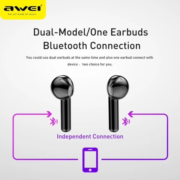AWEI T26 TWS Wireless Earbuds Bluetooth-compatible Earphone in Ear With Dual Mic Stereo Sound HiFi Bass Headphone