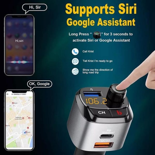 Bass Booster M25 FM Modulator 18W PD BT 5.0 ULTRA CLEAR SOUND - Image 2